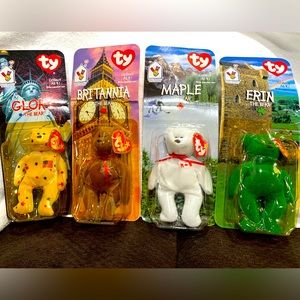 Ty McDonald’s Beanie Babies- Glory, Britannia, Maple, Erin (The Bear).